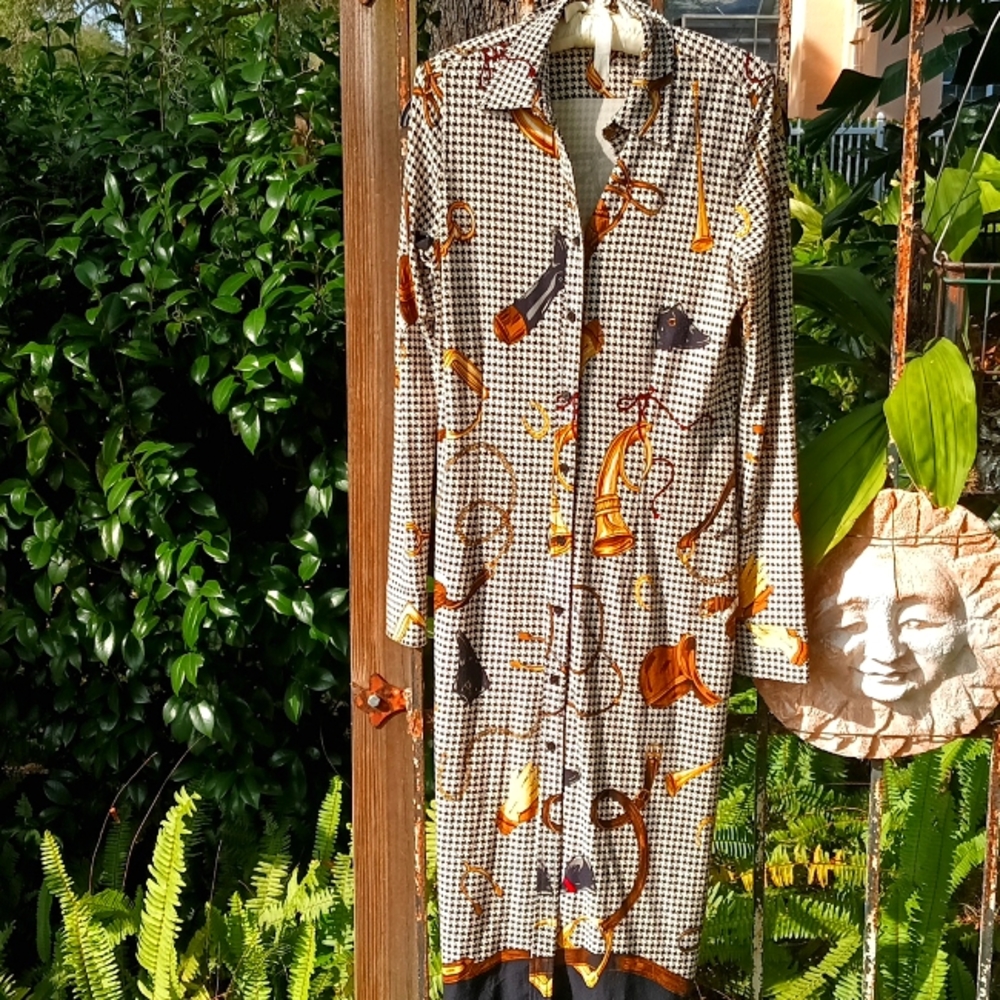 Vintage-Inspired Maxi Shirt Dress in Brown & Black